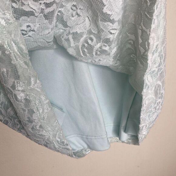 Rampage Mint Green Blue Lace Blouse Top Size Large Y2k - Picture 6 of 7